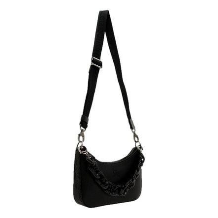 Christian Louboutin Loubila Chain Black Leather Mini Shoulder Bag available at Queen Bee of Beverly Hills