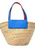 Christian Louboutin Loubishore Blue Woven Raffia Large Tote Bag available at Queen Bee of Beverly Hills