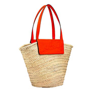 Christian Louboutin Loubishore Orange Woven Raffia Large Tote Bag available at Queen Bee of Beverly Hills