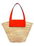 Christian Louboutin Loubishore Orange Woven Raffia Large Tote Bag available at Queen Bee of Beverly Hills