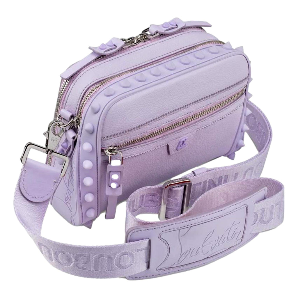 Christian Louboutin Loubitown Lilac Studded Leather Crossbody at_Queen_Bee_of_Beverly_Hills