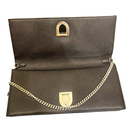Dior Black Calfskin Leather Diorama Wallet on Chain available at Queen Bee of Beverly Hills