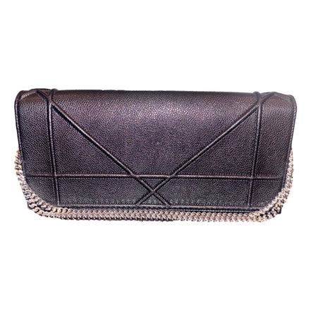 Dior Black Calfskin Leather Diorama Wallet on Chain available at Queen Bee of Beverly Hills