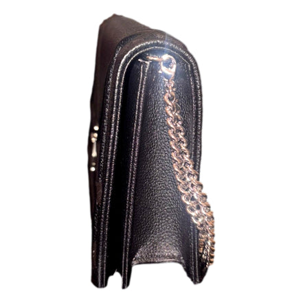 Dior Black Calfskin Leather Diorama Wallet on Chain available at Queen Bee of Beverly Hills
