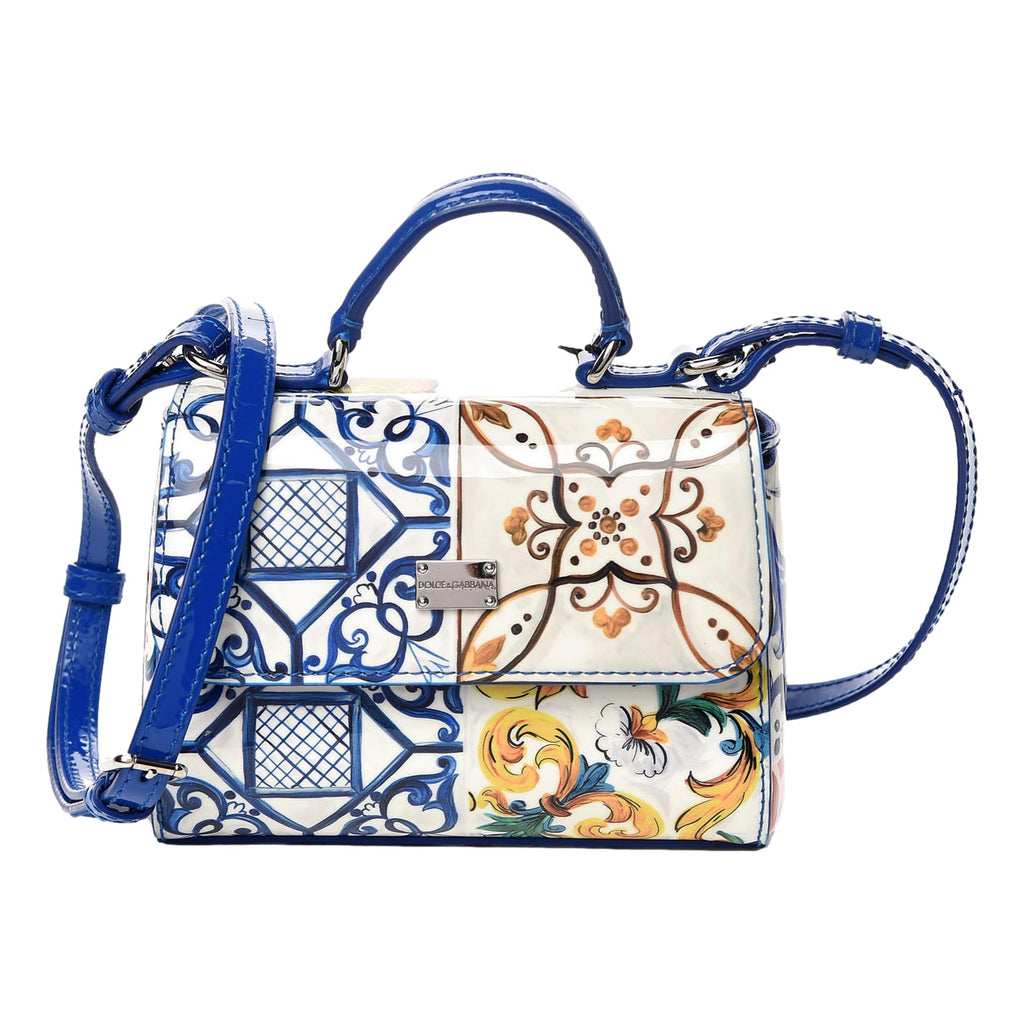 Dolce Gabbana Miss Sicily Majolica Patent Leather Micro Satchel Crossb –  Queen Bee of Beverly Hills