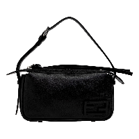 Fendi Simply Fendi Mini Black Leather Shoulder Bag