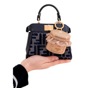 Fendi Miele Honey Pot Leather Selleria Bag Charm Keychain Trinket Holder