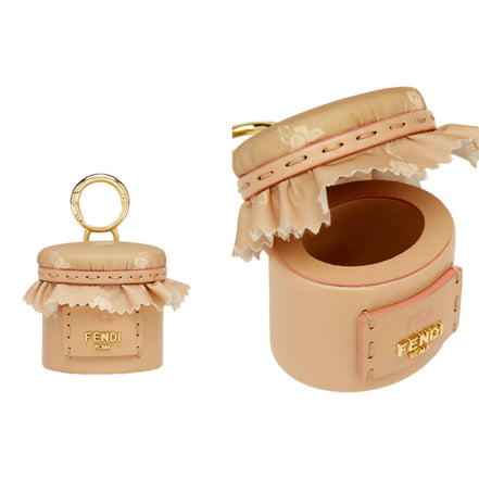 Fendi Miele Honey Pot Leather Selleria Bag Charm Keychain Trinket Holder