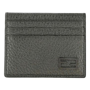 Fendi Baguette Graphite Grained Leather Card Case Wallet available at Queen Bee of Beverly Hills