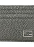 Fendi Baguette Graphite Grained Leather Card Case Wallet available at Queen Bee of Beverly Hills
