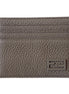 Fendi Baguette Grey and Yellow Grained Leather Card Case Wallet available at Queen Bee of Beverly Hills