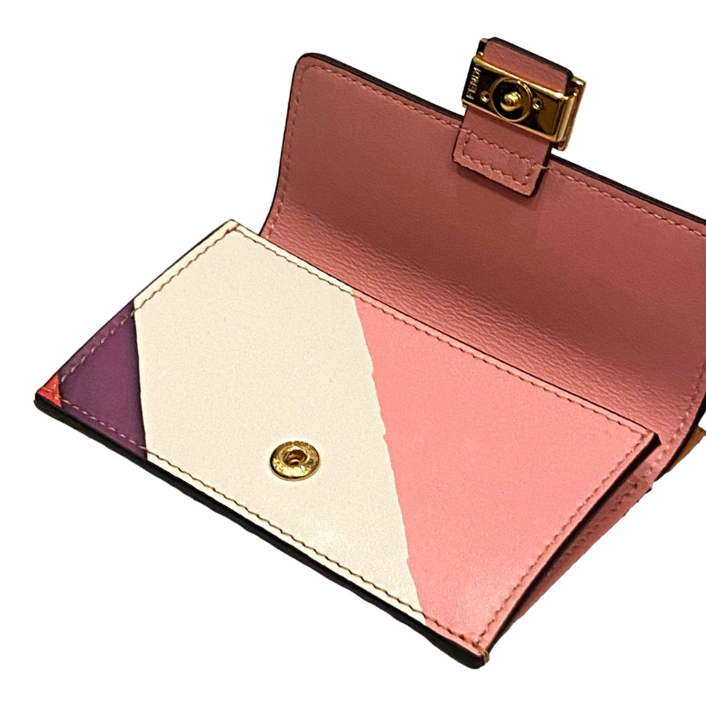 Fendi Baguette Hot Pink Stripe Leather Card Holder Wallet 8M0423 – Queen  Bee of Beverly Hills