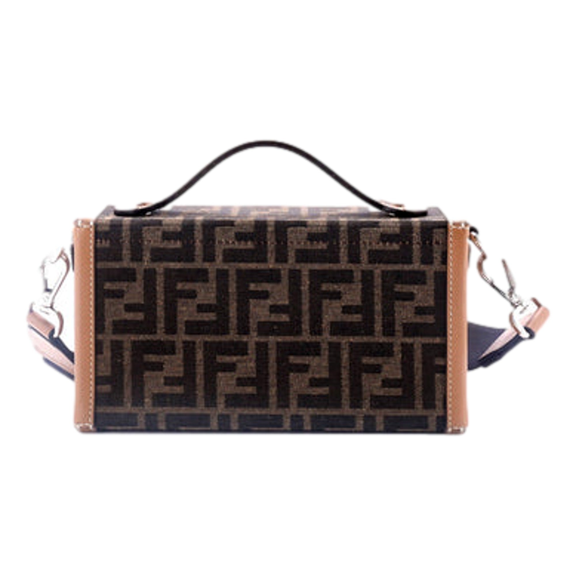 Fendi Baguette Soft Trunk Phone Case Bag Zucca Canvas and Leather available at Queen Bee of Beverly Hills
