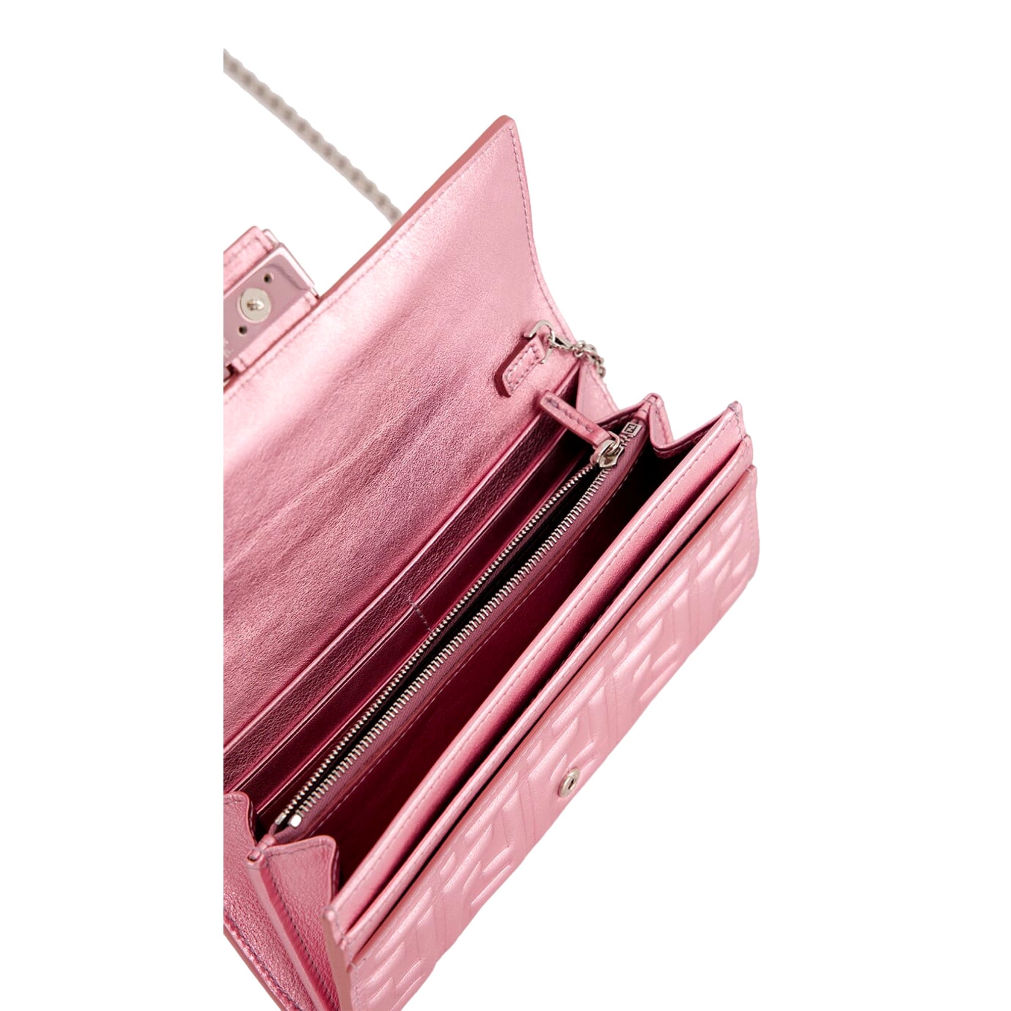 Fendi Baguette Wallet on Chain Pink | Queen Bee of Beverly Hills