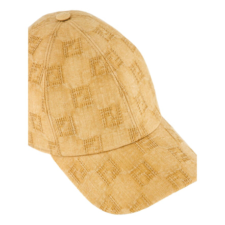Fendi FF Canvas Baseball Cap in Mustard Tan - available at Queen Bee of Beverly Hills.