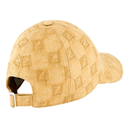 Fendi FF Canvas Baseball Cap in Mustard Tan - available at Queen Bee of Beverly Hills.