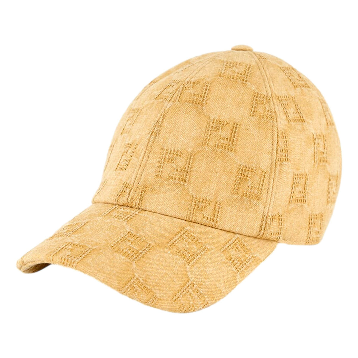 Fendi FF Canvas Baseball Cap in Mustard Tan - available at Queen Bee of Beverly Hills.