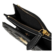 Fendi Baguette Small Wallet in Black Lamb Leather with Embossed FF Logo