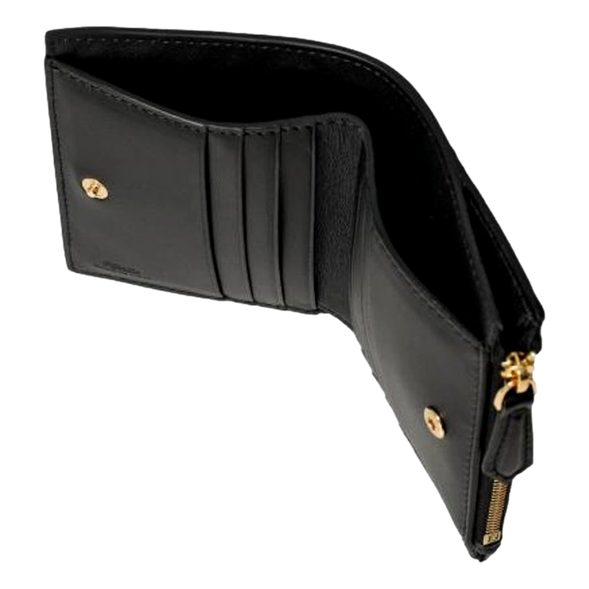 Fendi Baguette Small Wallet in Black Lamb Leather with Embossed FF Logo