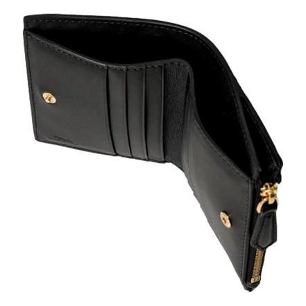 Fendi Baguette Small Wallet in Black Lamb Leather with Embossed FF Logo