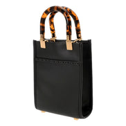 Fendi Black Calfskin Snake Print Mini Sunshine Shopper Tote Crossbody Bag available at Queen Bee of Beverly Hills