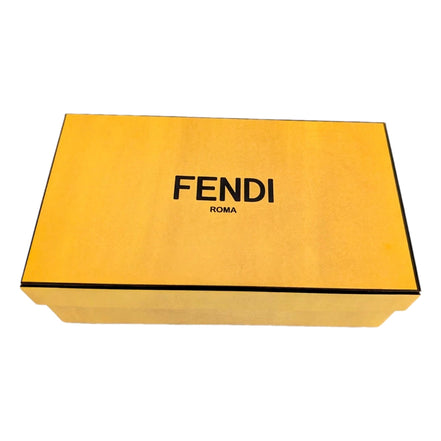 Fendi FF Canvas Nano Baguette Charm Crossbody Bag Brown White