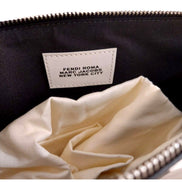 Fendi by Marc Jacobs Roma Black White Large Leather Clutch available at Queen Bee of Beverly Hills