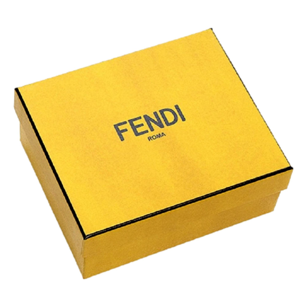 Fendi Calf Leather F Logo Blue Brown Small Bifold Wallet at_Queen_Bee_of_Beverly_Hills