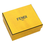 Fendi Calf Leather F Logo Blue Brown Small Bifold Wallet available at Queen Bee of Beverly Hills