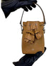 FENDI Calfskin F is 3D Flower Mini Mon Tresor Bucket Bag Brown Tan available at Queen Bee of Beverly Hills