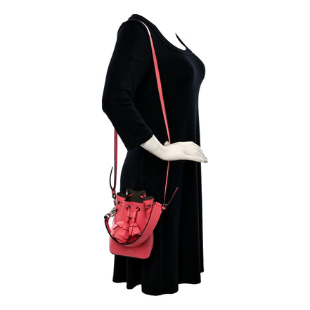 Fendi Calfskin F is Fendi 3D Flower Mini Mon Tresor Bucket Bag Pink available at Queen Bee of Beverly Hills