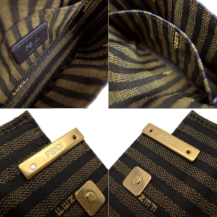 Fendi Canvas FF Embroidery Nano Baguette Charm Beige Multicolor available at Queen Bee of Beverly Hills