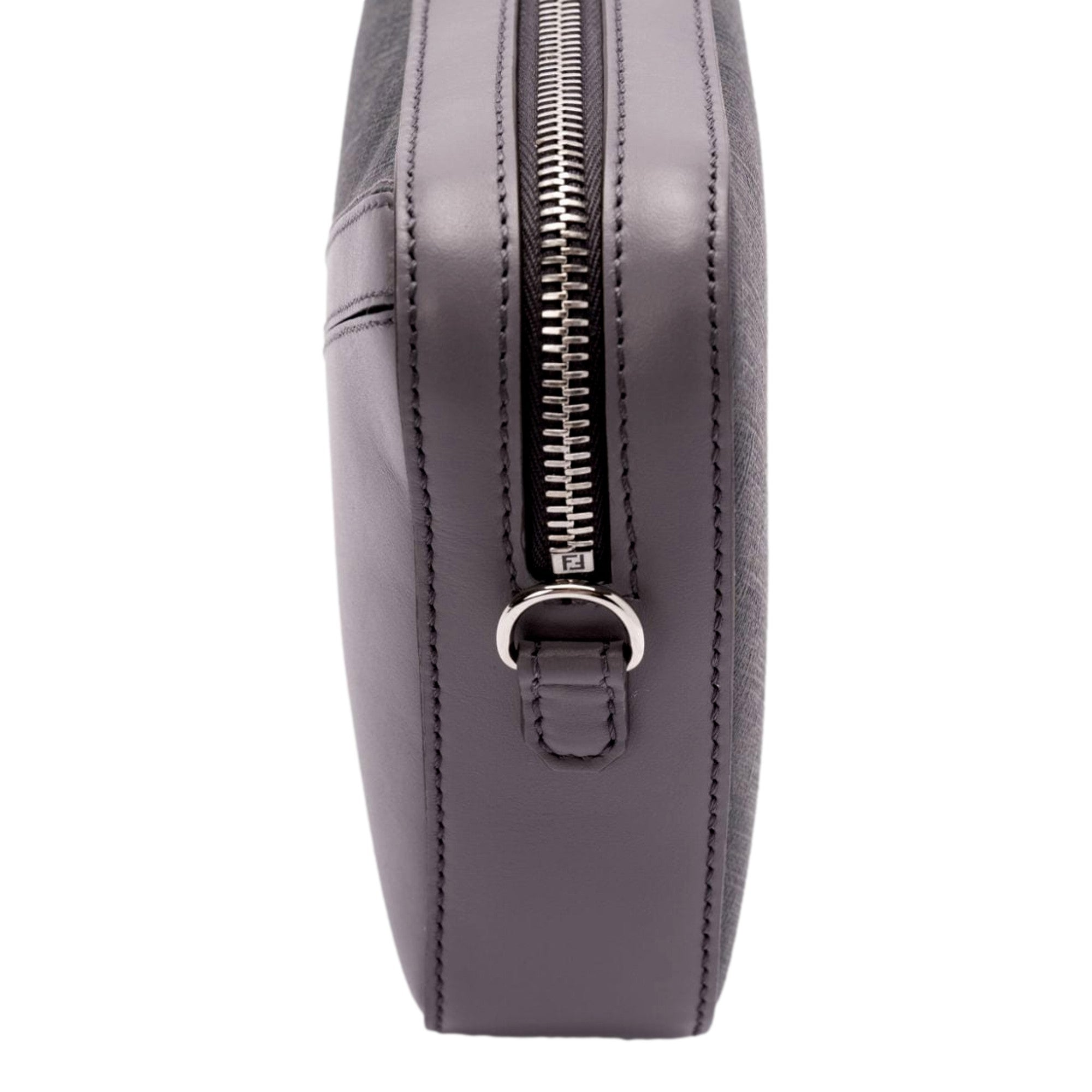 Fendi Diagonal FF Jacquard Acciaio Gray Camera Case Bag