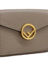 Fendi F Is Fendi Tortora Gray Leather Micro Trifold Wallet