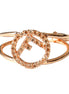 Fendi F is Fendi Circle Logo Crystal Ring Rose Gold Metal Size Small available at Queen Bee of Beverly Hills
