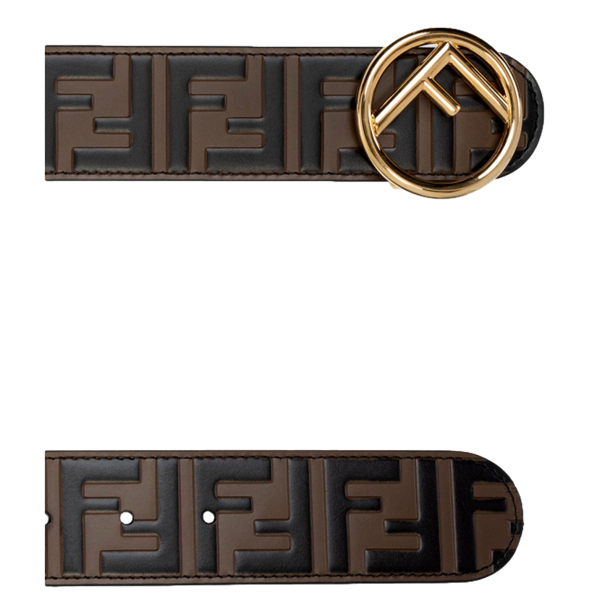 Fendi F is Fendi FF Calfskin Brown Zucca Leather Belt 85 available at Queen Bee of Beverly Hills