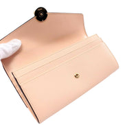 Fendi F Is Fendi Leather Long Envelope Womens Wallet Light Rose Beige Pink available at Queen Bee of Beverly Hills