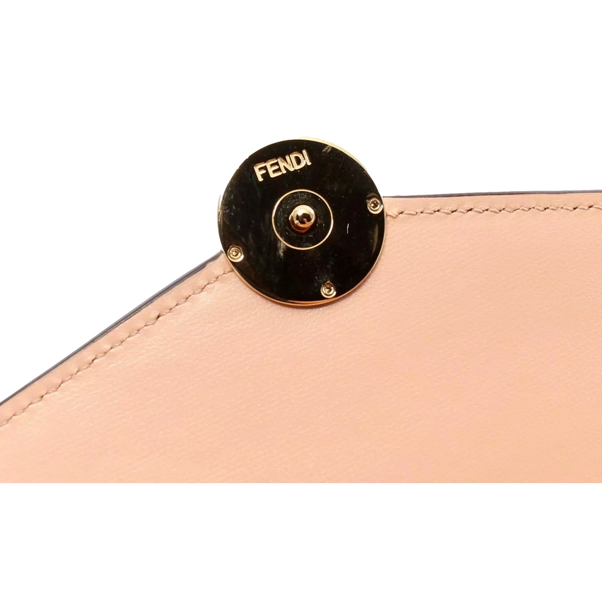 Fendi F Is Fendi Leather Long Envelope Womens Wallet Light Rose Beige Pink available at Queen Bee of Beverly Hills
