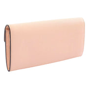 Fendi F Is Fendi Leather Long Envelope Womens Wallet Light Rose Beige Pink available at Queen Bee of Beverly Hills