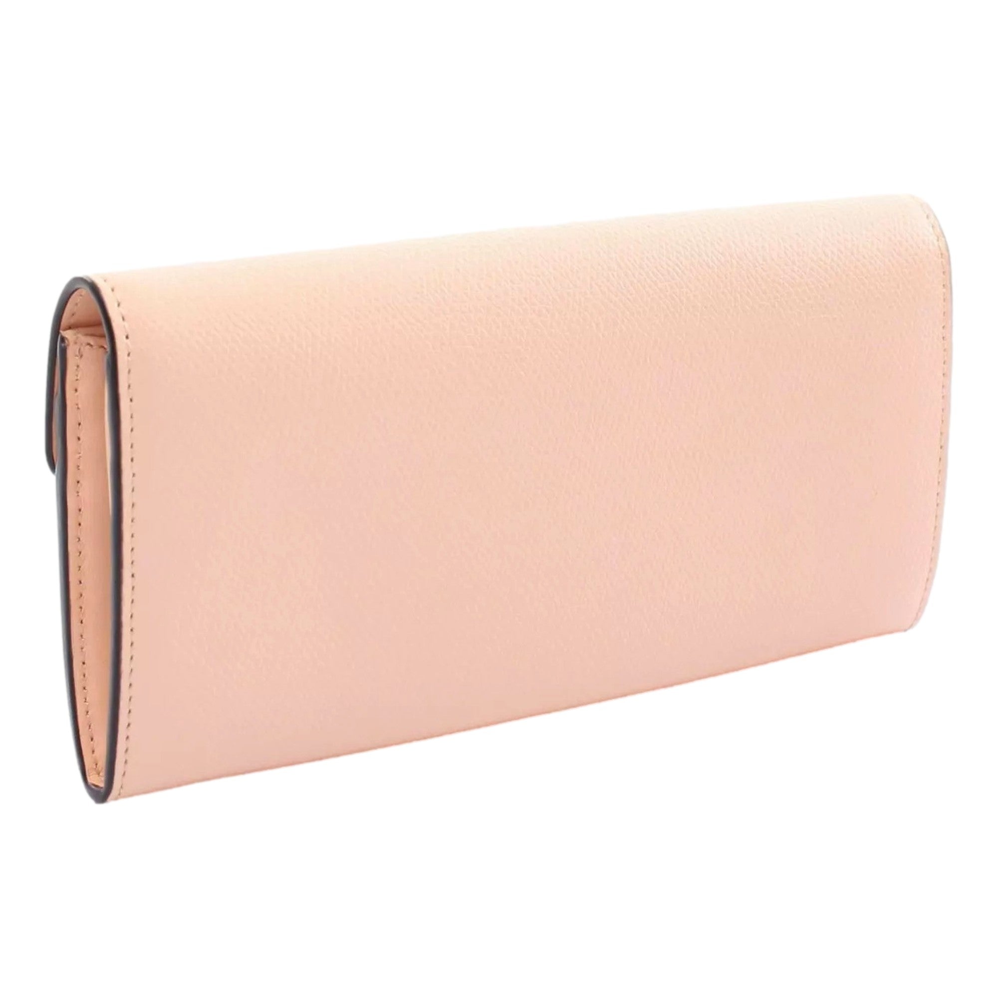 Fendi F Is Fendi Leather Long Envelope Womens Wallet Light Rose Beige Pink available at Queen Bee of Beverly Hills