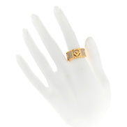 Fendi F is Fendi Logo Ring Wide Band Crystal Gold Metal Size Medium available at Queen Bee of Beverly Hills