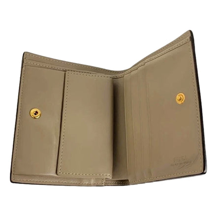 Fendi F is Fendi Tortora Gray Leather Bifold Wallet available at Queen Bee of Beverly Hills