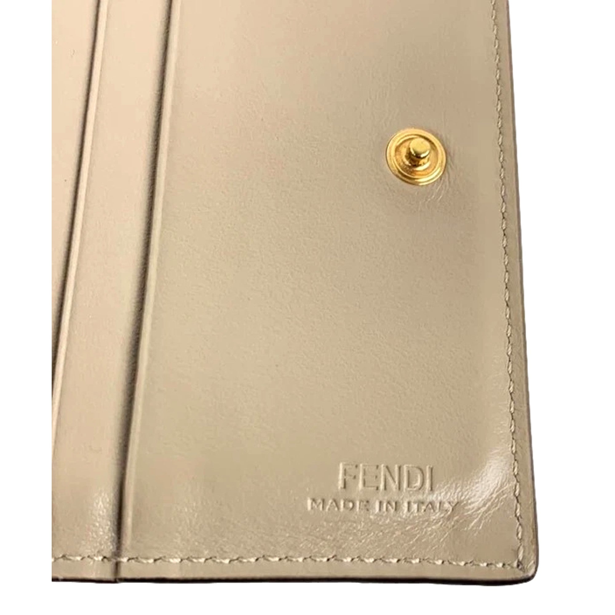 Fendi F is Fendi Tortora Gray Leather Bifold Wallet available at Queen Bee of Beverly Hills