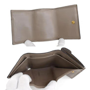 Fendi F Is Fendi Tortora Gray Leather Micro Trifold Wallet available at Queen Bee of Beverly Hills