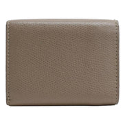 Fendi F Is Fendi Tortora Gray Leather Micro Trifold Wallet available at Queen Bee of Beverly Hills