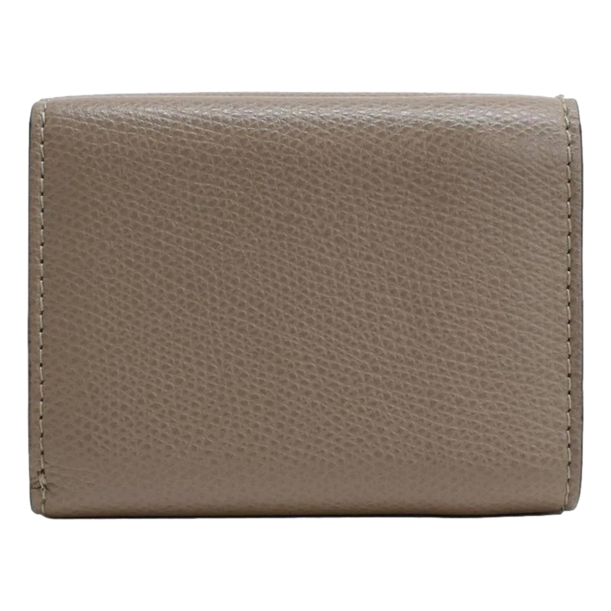 Fendi F Is Fendi Tortora Gray Leather Micro Trifold Wallet available at Queen Bee of Beverly Hills