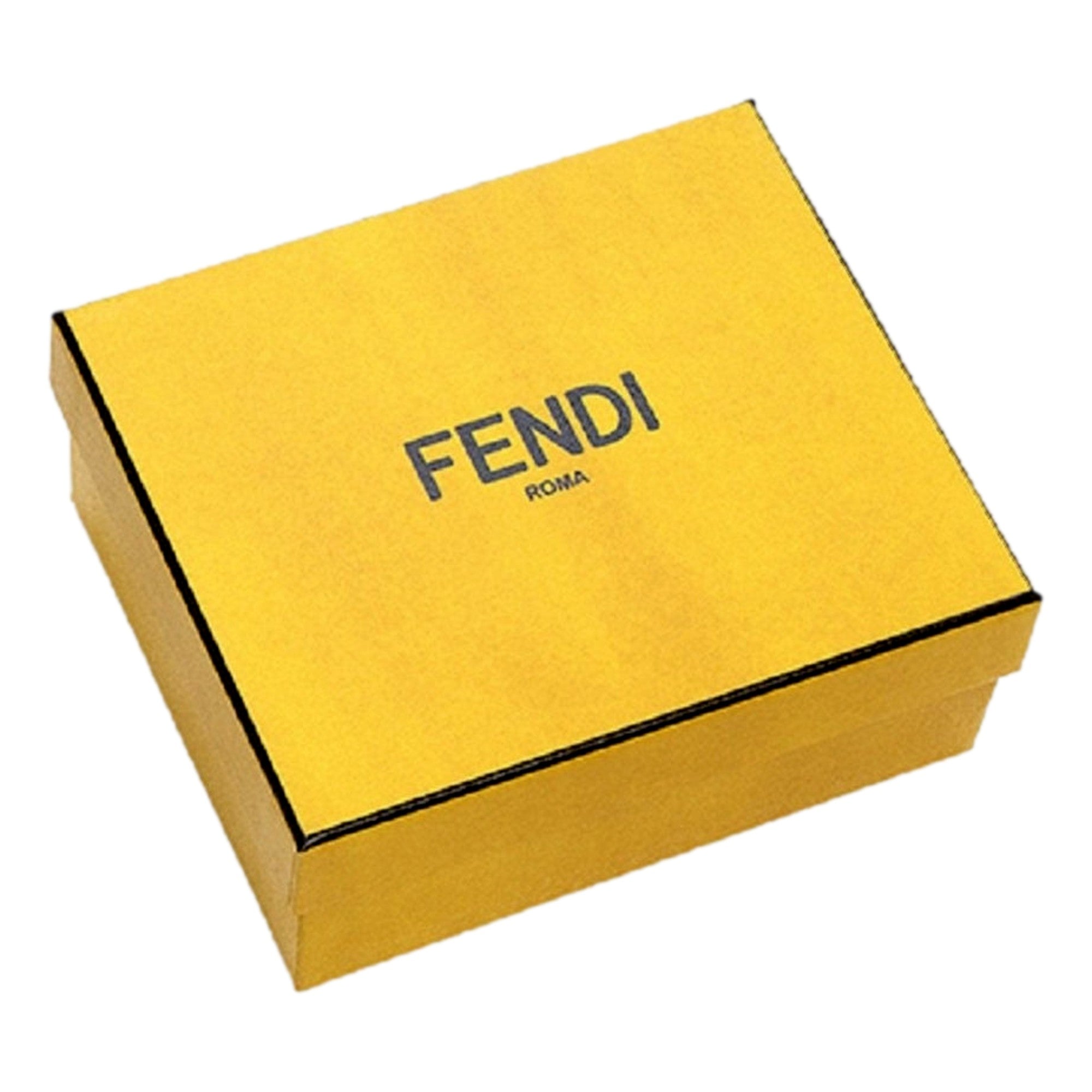 Fendi F is Fendi Yellow Leather Vertigo Print Small Trifold Wallet