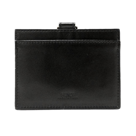 Fendi Fendace Black Leather Card Case Wallet Lanyard available at Queen Bee of Beverly Hills