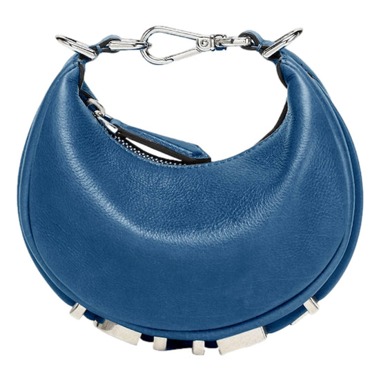 Fendi Fendigraphy Nano Hobo Blue Calfskin Leather Mini Clutch Bag