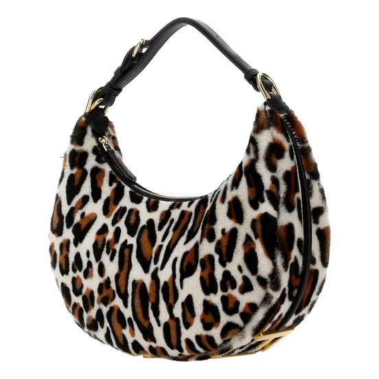 Fendi Fendigraphy Lamb Fur Animal Print Shoulder Bag available at Queen Bee of Beverly Hills